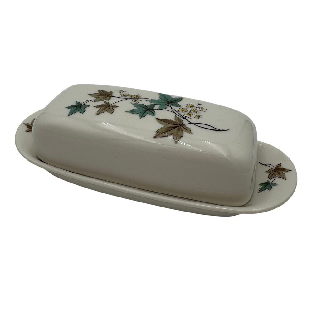 Vintage Butter Dish Woodbine by Syracuse Carefree Fine China 1960's 1/4 lb
